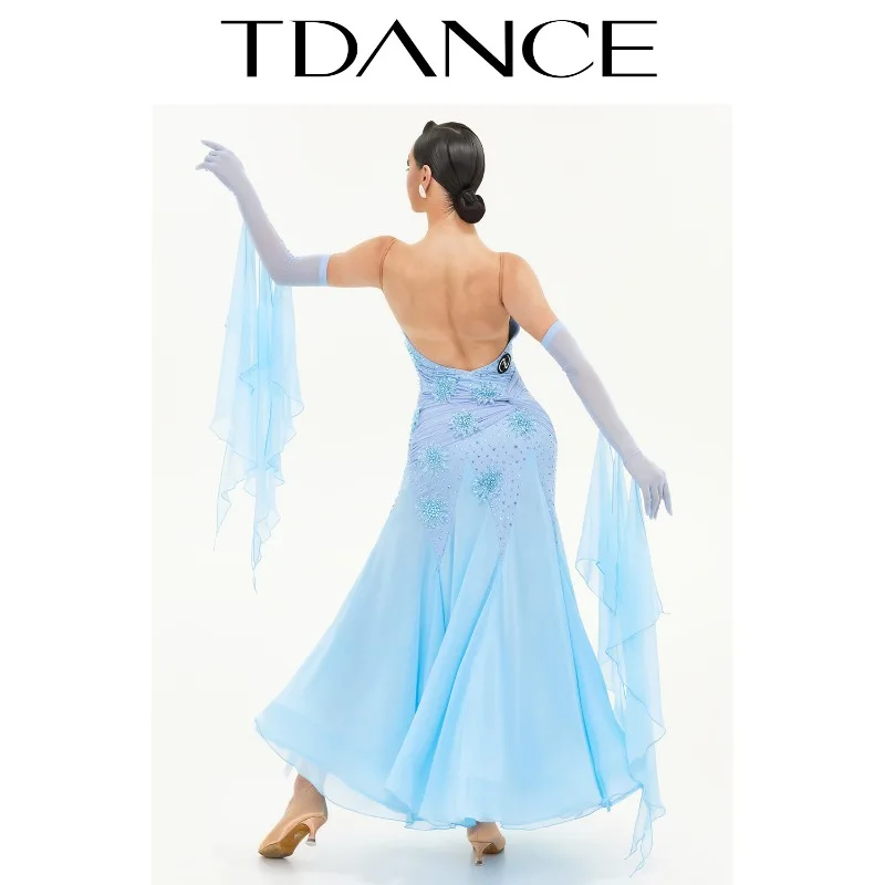 ชุดเต้นรำสมัยใหม่ TDANCE แบบสั่งตัด ชุดเต้นรำมาตรฐานระดับชาติ ชุดเต้นรำสังคมสุดหรู ชุดแข่งขันบอลลูน SM05