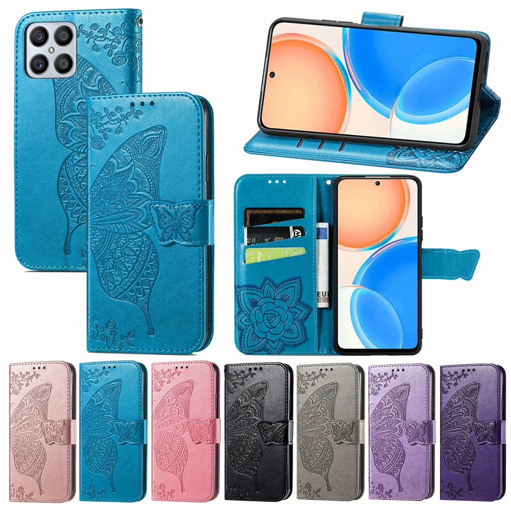 حافظة هاتف لهاتف Ulefone Note 20 16 Pro 18 Ultra 15 12 13 14 12P 13P 5G محفظة جلدية على شكل فراشة منقوشة غطاء قلاب