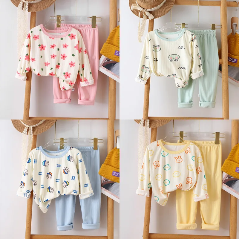 Baby Pajamas Sets Cotton Child Pajamas Toddler Long Sleeve Baby Nightwear Pyjamas Kids Cartoon Homewear Clothes Cartoon Homewear