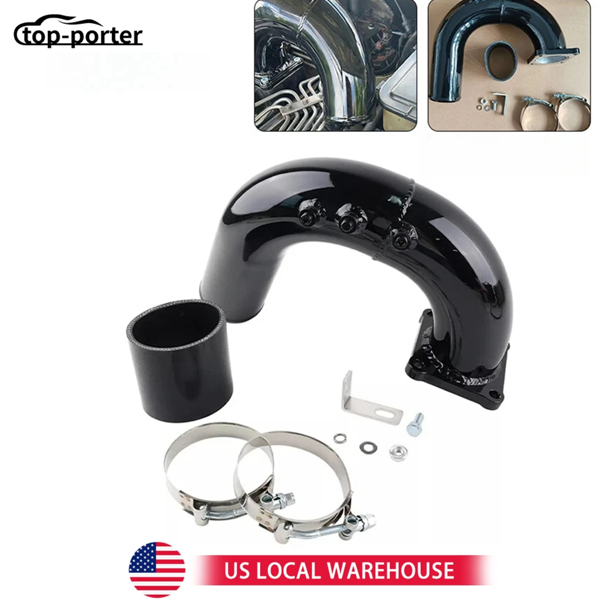 

EGR-1042-BK-XZ 1 комплект впускного локтя для 2003-2007 Dodge Ram 5,9 л Cummins Turbo Diesel High Flow Черный Красный Серебристый