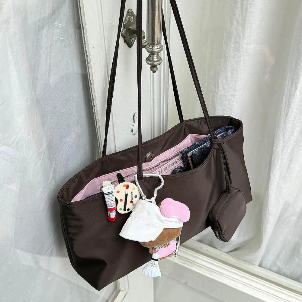Elegant Nylon Tote Bag Multi-layer Waterproof Multiple Compartments Handbag Large Capacity Patchwork Nylon Shoulder Bag Daily