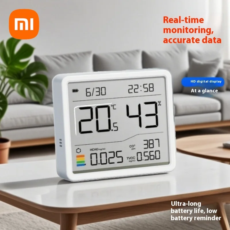 Xiaomi Indoor Household Thermometer Air Quality Monitoring Formaldehyde Tvoc Carbon Dioxide Gas Detector Digital LCD Convenient