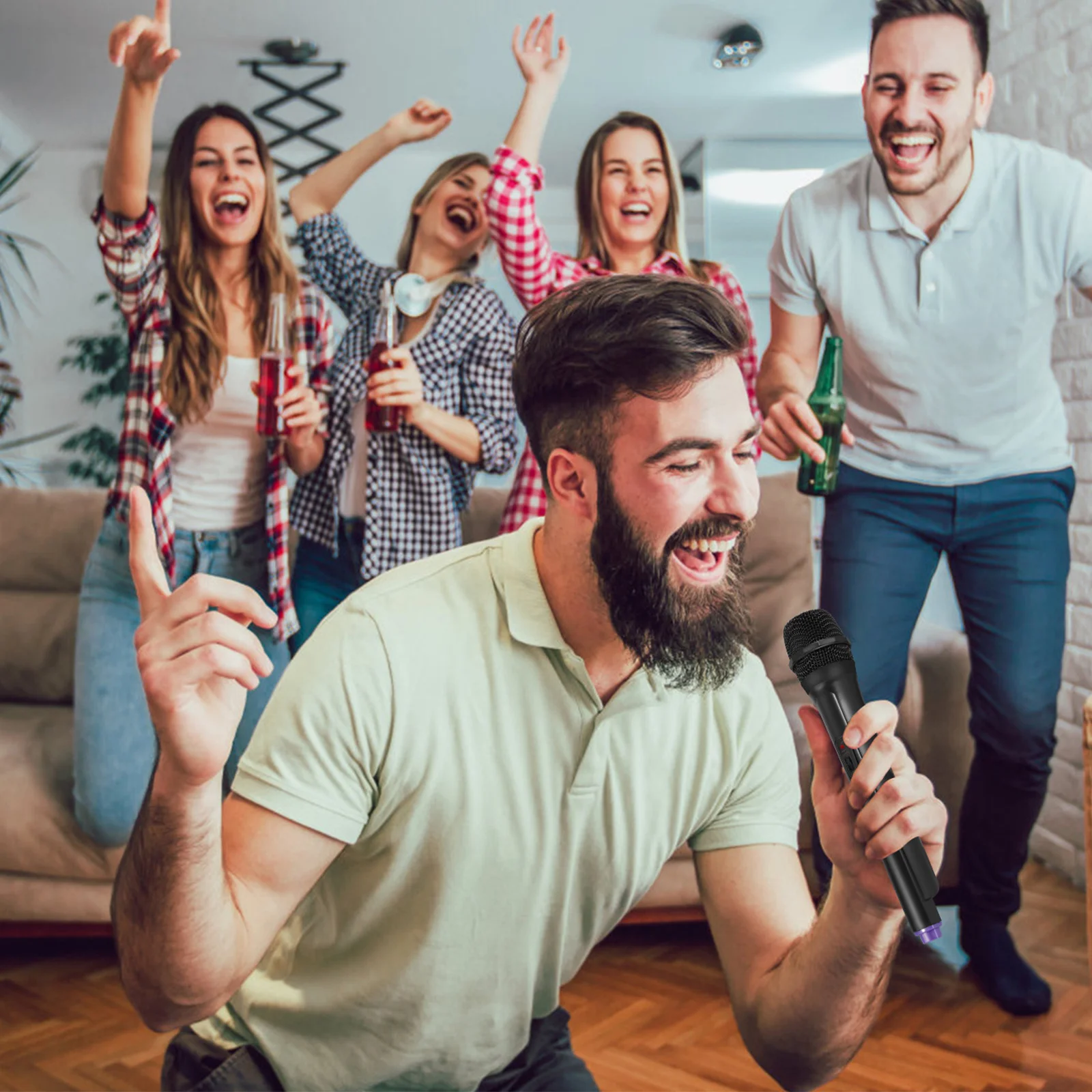 4 個の偽マイクセットプラスチックマイク小道具子供パーティー学校ステージパフォーマンスごっこ遊びマイク用