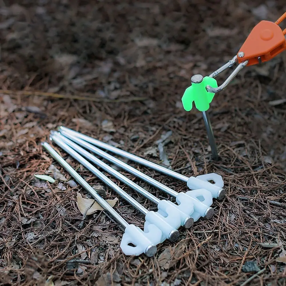 Piquets de Tente Shoous avec Corde Latérale, Accessoires de Camping, Support de Sol, N64.