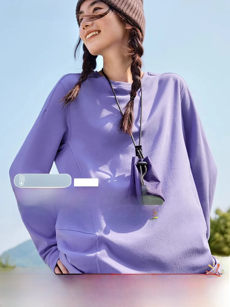 

Свободная хлопковая толстовка с длинным рукавом для женщин: повседневная, удобная, тонкая, осенне-зимняя, новая, для ношения под одеждой, топ-пуловер для отдыха