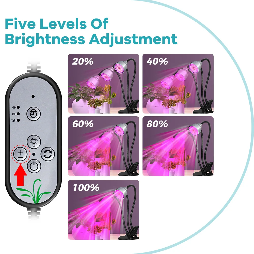 USB Full Spectrum LED Plant Grow Light 5V 3Modes Timing Hydroponic Seedlings Cultivate Lamp Greenhouse Tent Growth Fill Lighting