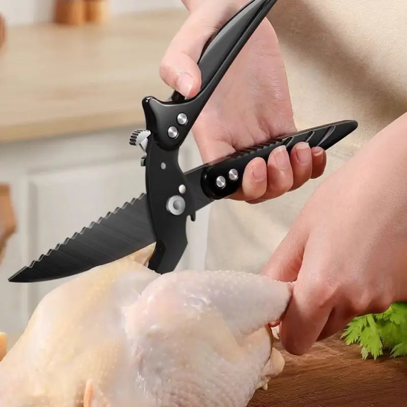 Multi-functional powerful chicken bone shears All steel household kitchen chicken bone meat food kill fish food scissors