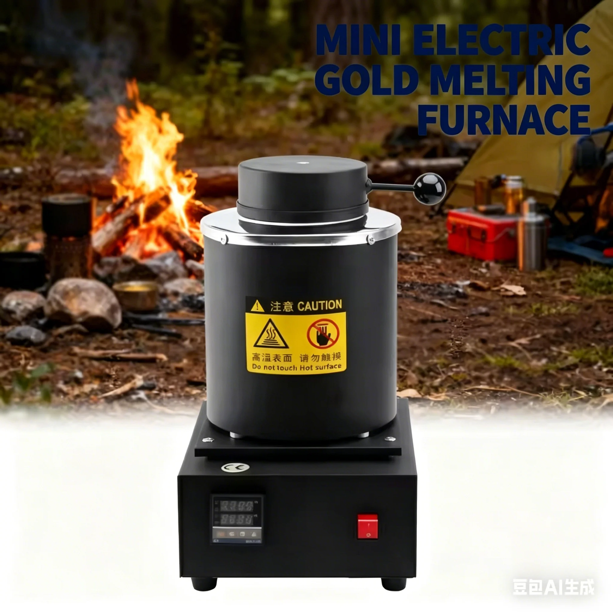 Electric Gold Melting Furnace 220V 1400W Digital Melting Machine High Temperature Gold Casting Furnace for Jewelry Metal Making