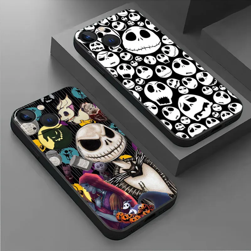 Funda For Apple iPhone 13 11 Pro Max 14 Plus 12 Mini Phone Case XR 7 8 X XS SE 6 6S 15 Soft Back Cover Disney Jack Skellington