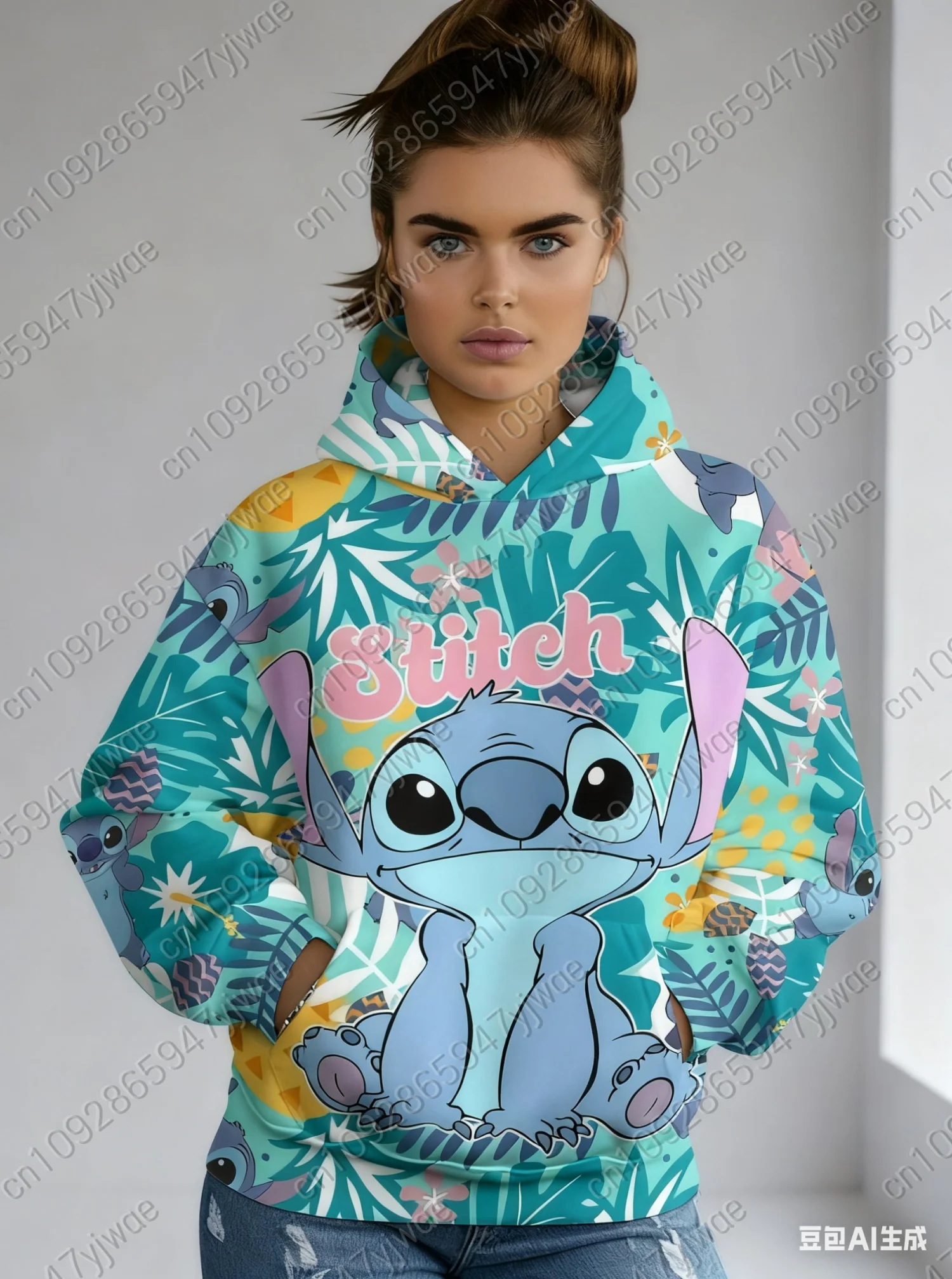 2025 المرأة ، الشتاء الكرتون غرزة هوديي الشتاء النساء مقنعين في الهواء الطلق كل مباراة هوديي الإناث فتاة النساء بلايز النساء الملابس #2