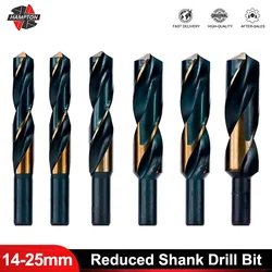 HSS Twist Drill Bit with Reduced Shank 14 16 18 20 22 25mm Diameter Hole Saw Cutter for Metal Drilling Tool