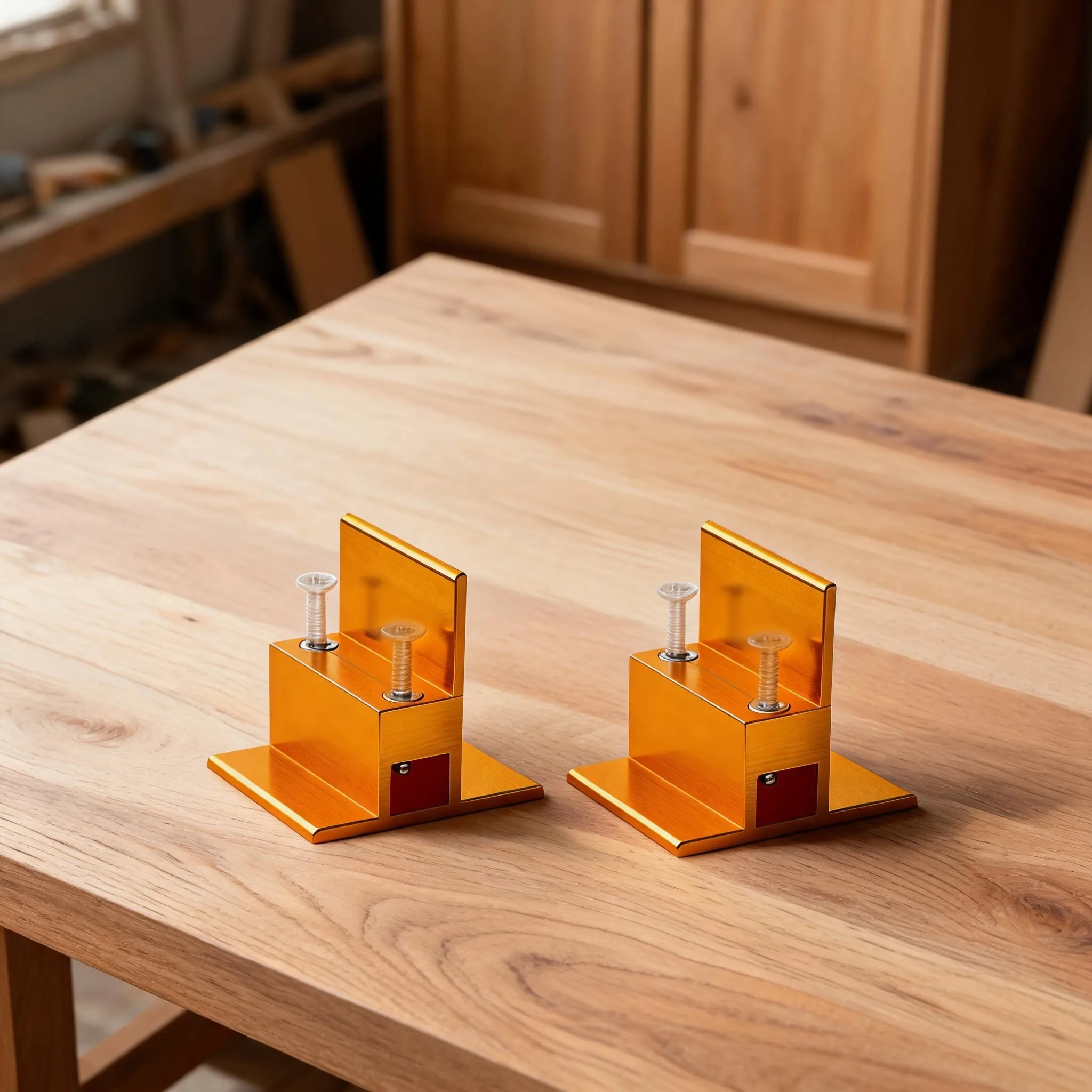Precision Aluminum Wardrobe Side Locator for Cabinet Assembly Supports 1.8-3cm Board Thicknesses 5.5x5x4.5cm Orange Unit