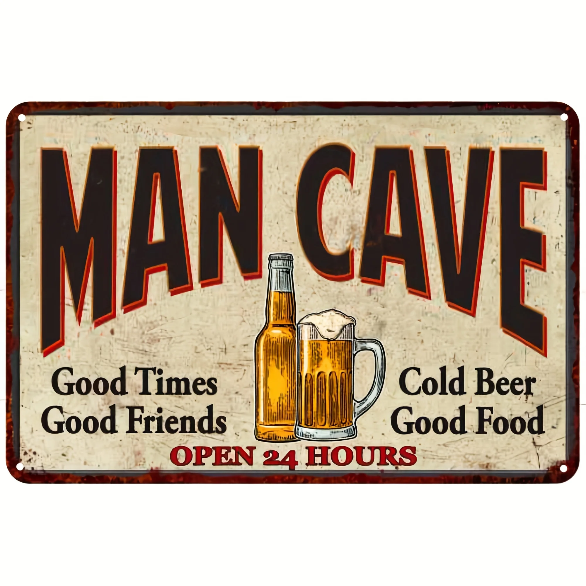 Man Cave Sign Garage Décor Mancave Signs Decorations Retro Vintage Wall Art Tin Pub Bar BBQ Rustic Home Beer Shed Dads Fathers