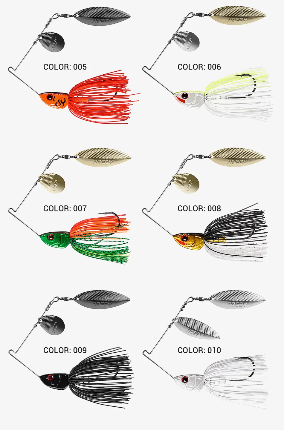 NOEBY Spinnerbait 10,5g 14g 21g 28g Draht Köder Doppel Weide Klinge Nadel Schwimmen Köder Löffel wobbler Bass Spinning Angeln Lockt – Detail 6