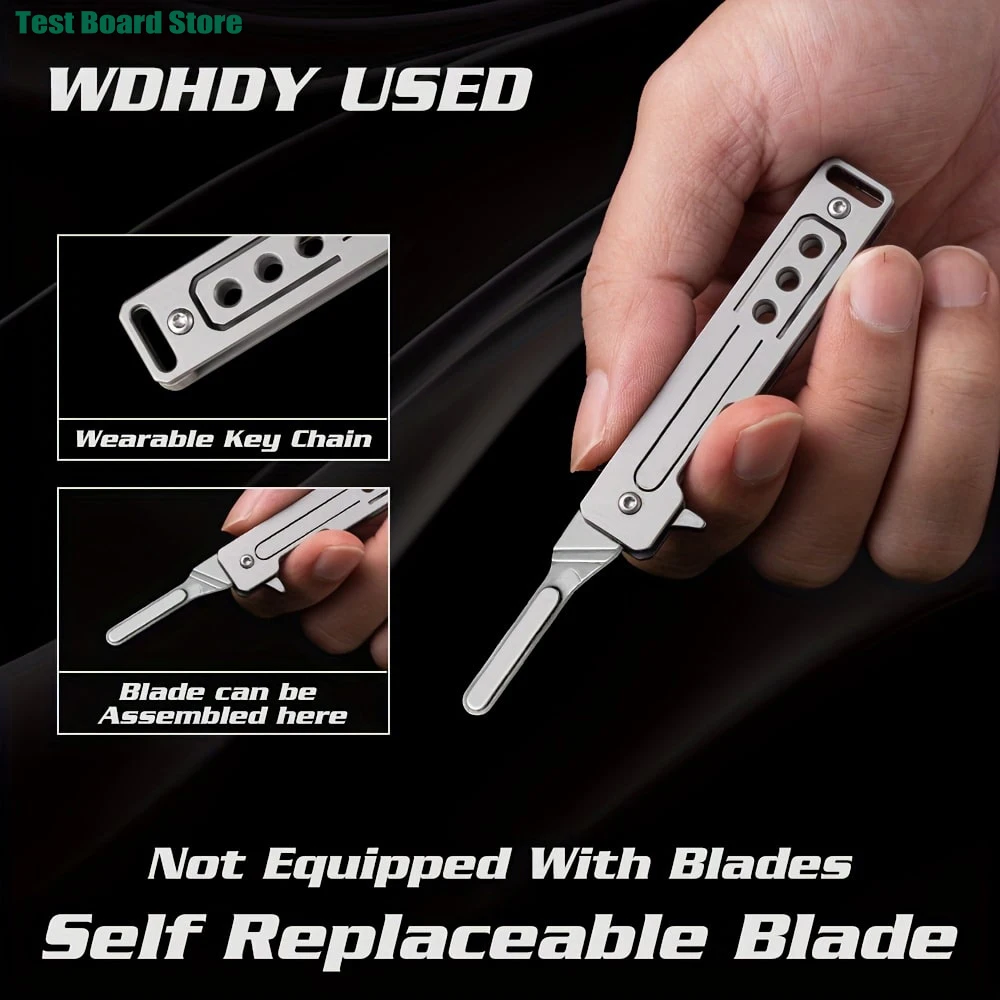 Coltello artistico in lega di titanio Lama pieghevole Affilato portatile Express Portachiavi con coltello piccolo Mini coltello da esterno multifunzionale