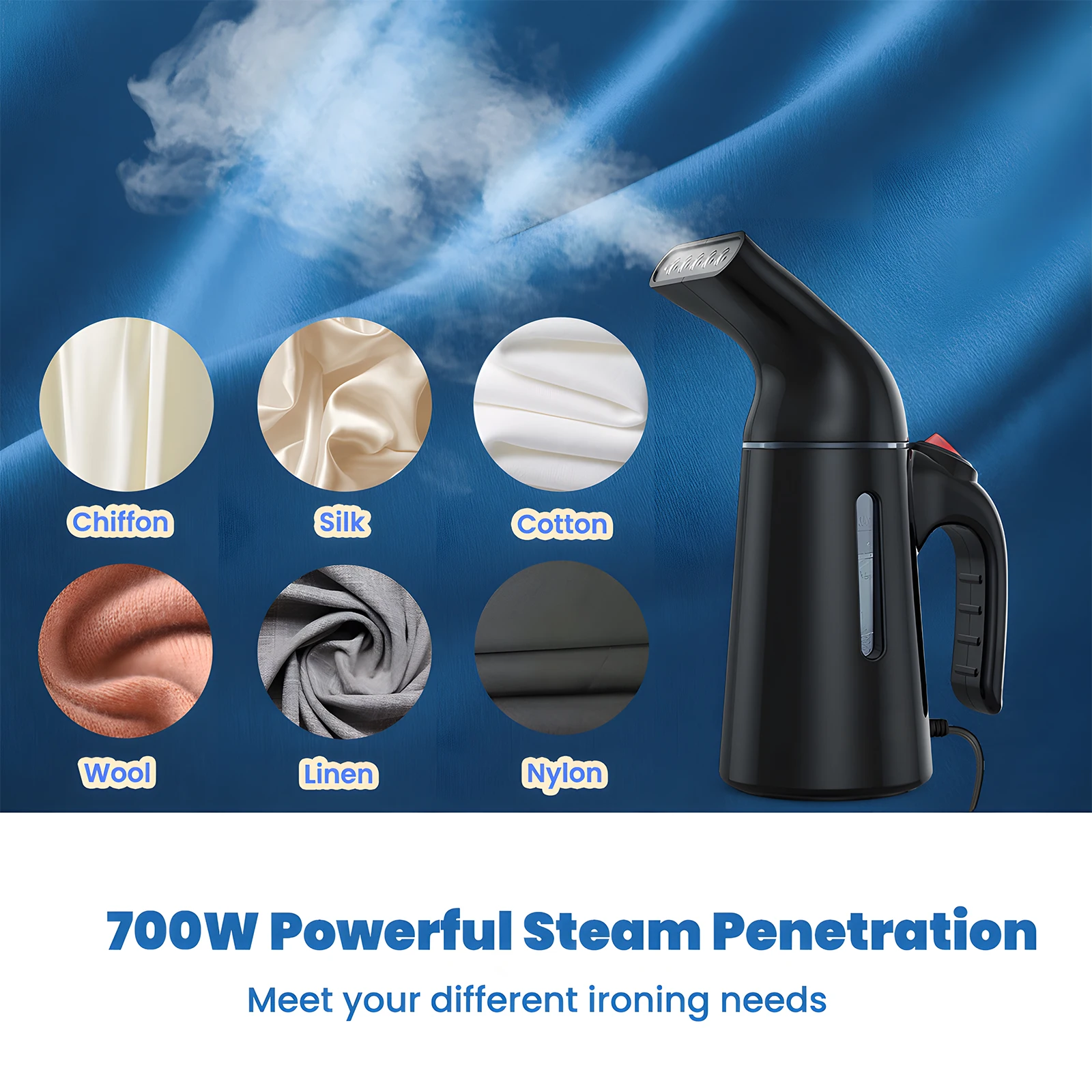 Vaporizador portátil portátil para roupas, 700w, mini vaporizador de 120ml para roupas com desligamento automático, removedor rápido de rugas para viagens