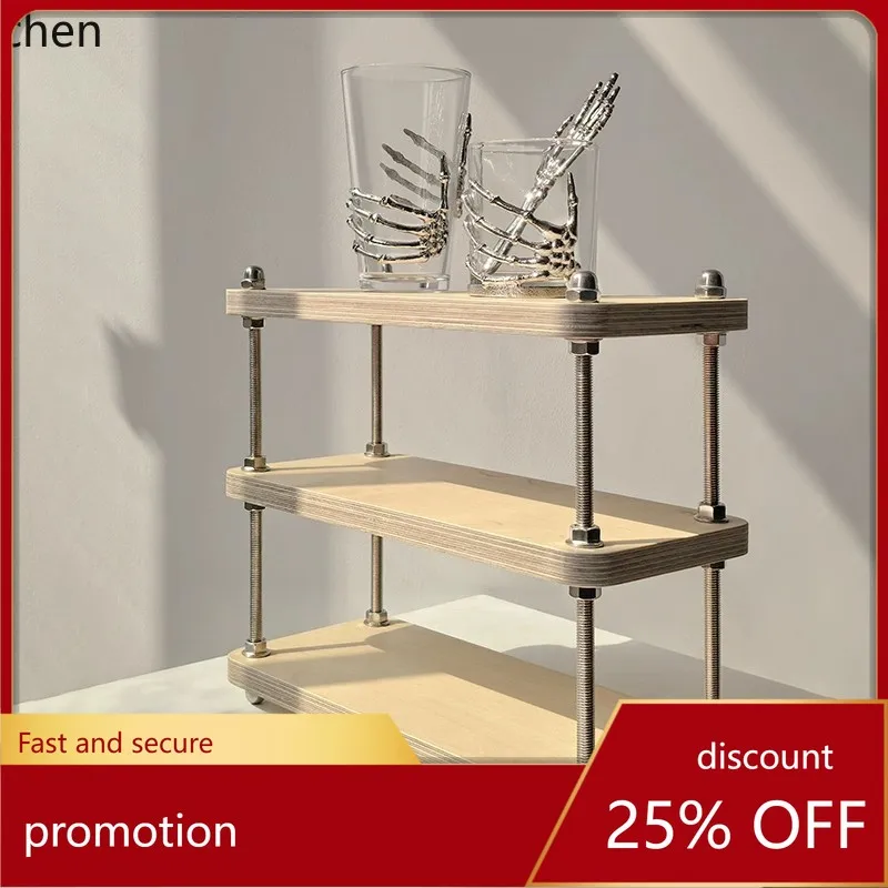 

Hxl solid wood storage rack - makeup organizer, multi-tier cup holder for living room and bedroom