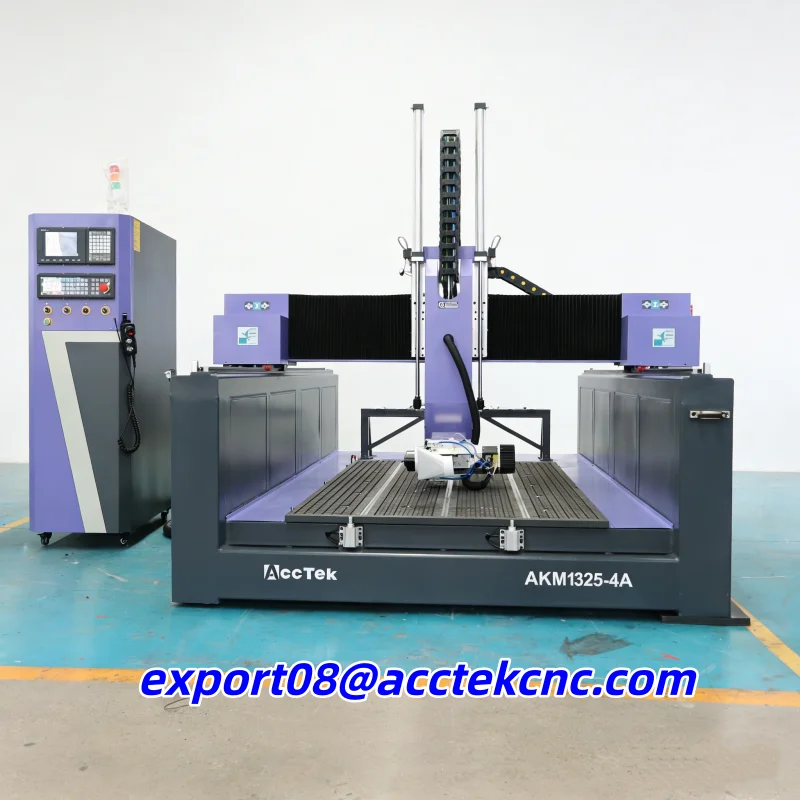 Best Price 4 Axis cnc Router Engraver Machine With CE Furniture Machinery Woodworking AKM1325-4A Recessed Worktable Design