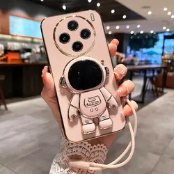 X200pro Astronaut bracket Case For Vivo X200 pro Mini iqoo Z7 V30E V40 SE pro V30 Lite Y36 Cover with Holder Lanyard Coque X200