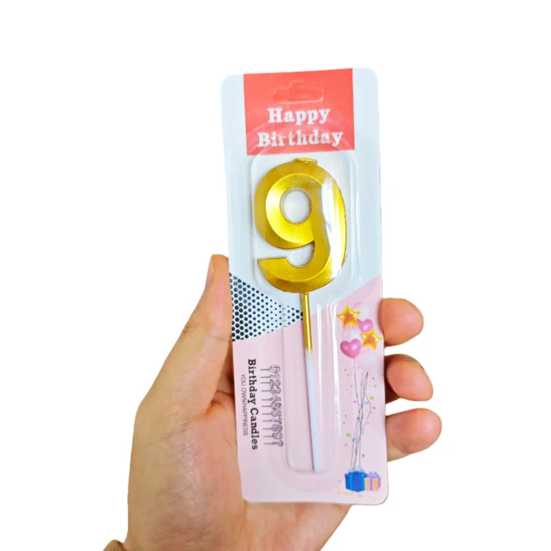 0-9 3D Gold Diamant Zahl Kerzen rauchfreie Kuchen Topper Kinder große Geburtstagskerze Hochzeitstag Party DIY Dekorationen – Detail 14