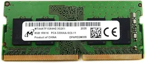 

Micron MTA4ATF1G64HZ-3G2F1 8GB Memory Module - SO-DIMM - DDR4 SDRAM - 3200MHz - CL22 - 1RX8 - 260-Pin - Used-Like New