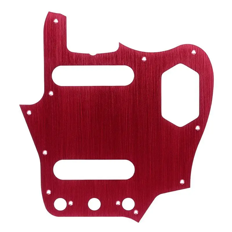 B48B-Pickguard de guitarra Compatible con guitarra Jaguar, placa rascadora de aluminio anodizado con 10 agujeros