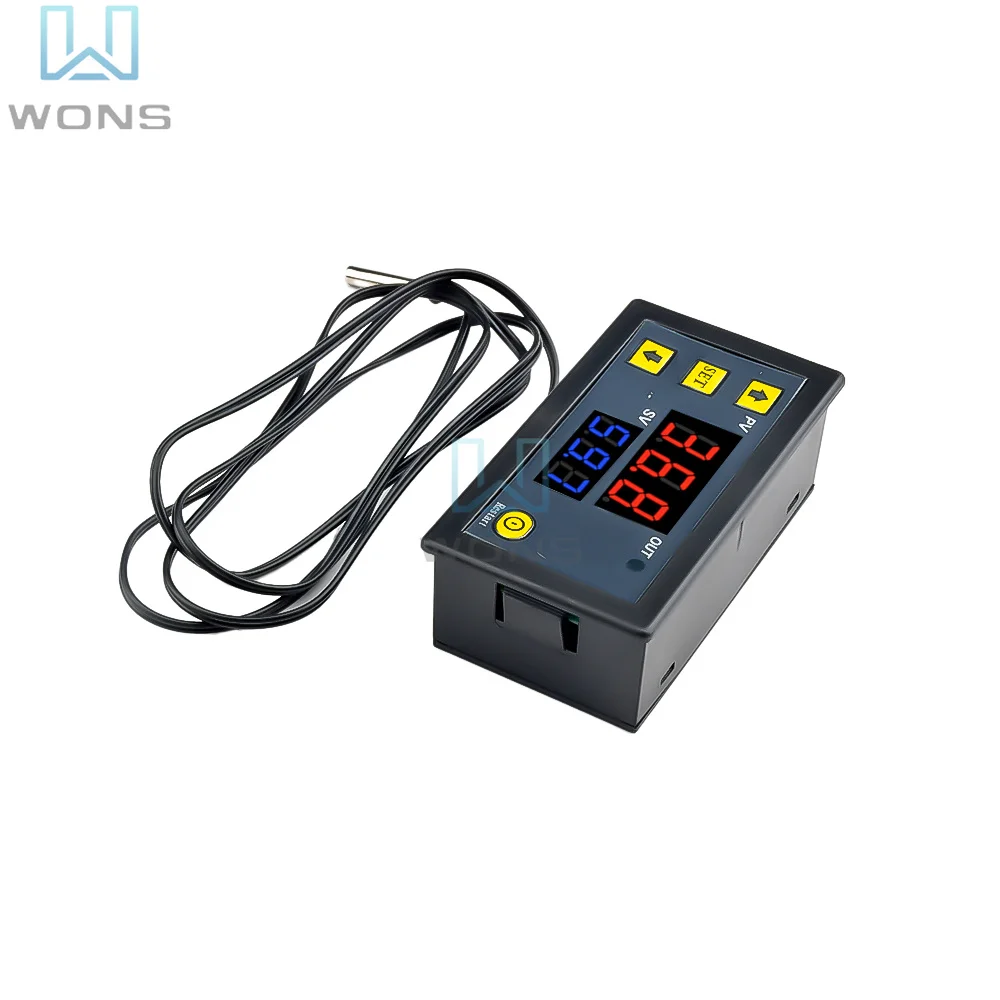 Digital Thermostat W3230 AC 110-220V Digital Temperature Control LED Display Thermostat with Heat/Cooling Control Instrument