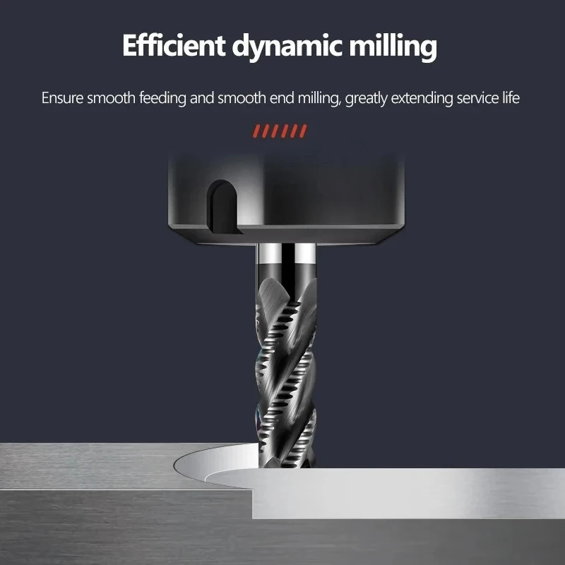 

4 Flutes Roughing End Mill HRC66 For Stainless Steel Wave Edge Metal Tool 3-20MM