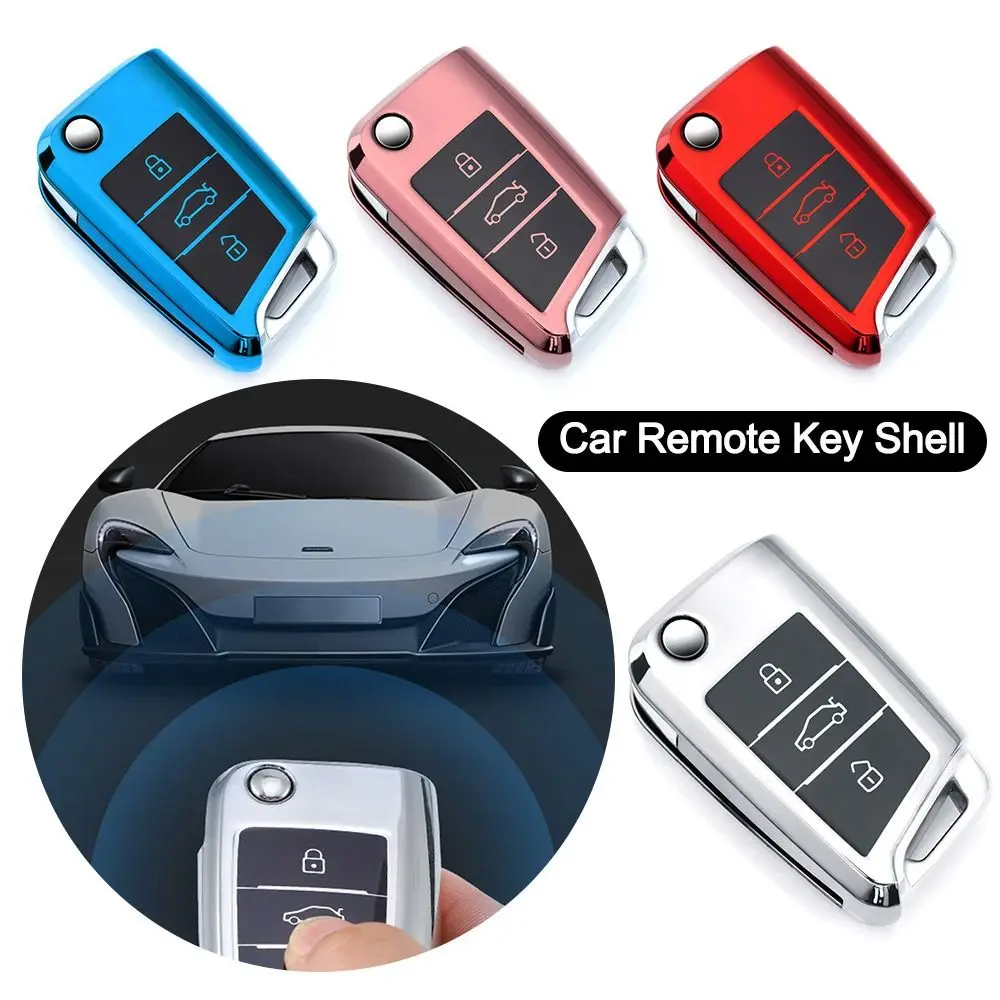 

Чехол для автомобильного ключа из ТПУ, защитный чехол для ключа для VW Volkswagen Golf 7 MK7 Tiguan MK2 для SEAT Ateca Leon FR 2 Ibiza Skoda Octavia A7