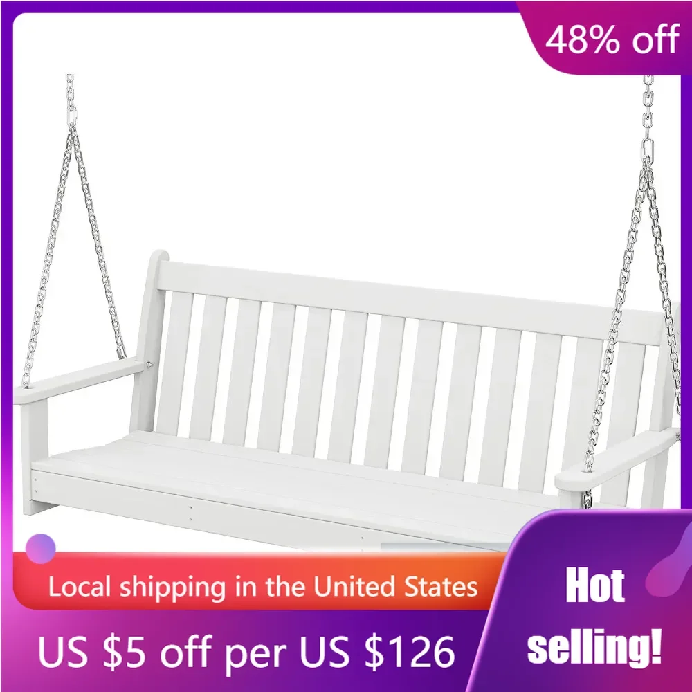 

Vineyard 60" Swing White Freight Free Garden Swinging Chair Outdoor Furniture