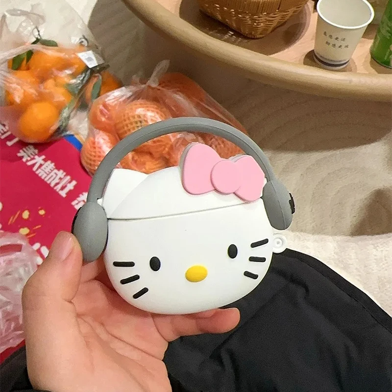 Hello Kitty Sanrio Airpods Protective Shell Kawaii Cute Apple Wireless Bluetooth Earphone1 2 3 Pro Case Toys For Girls Gifts