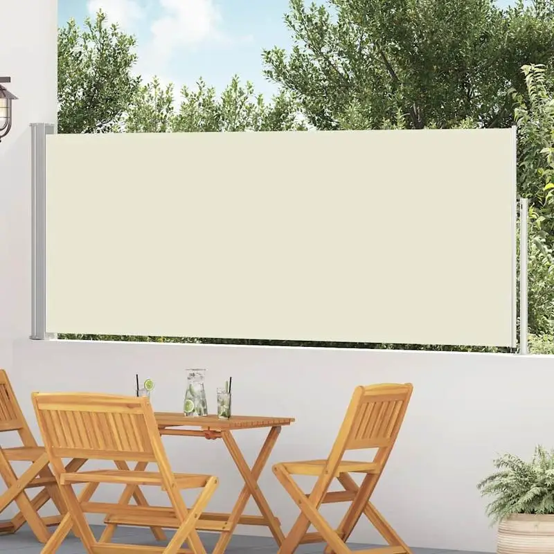 Ausziehbare Seitenmarkise für Terrasse, 120 x 500 cm, cremefarben