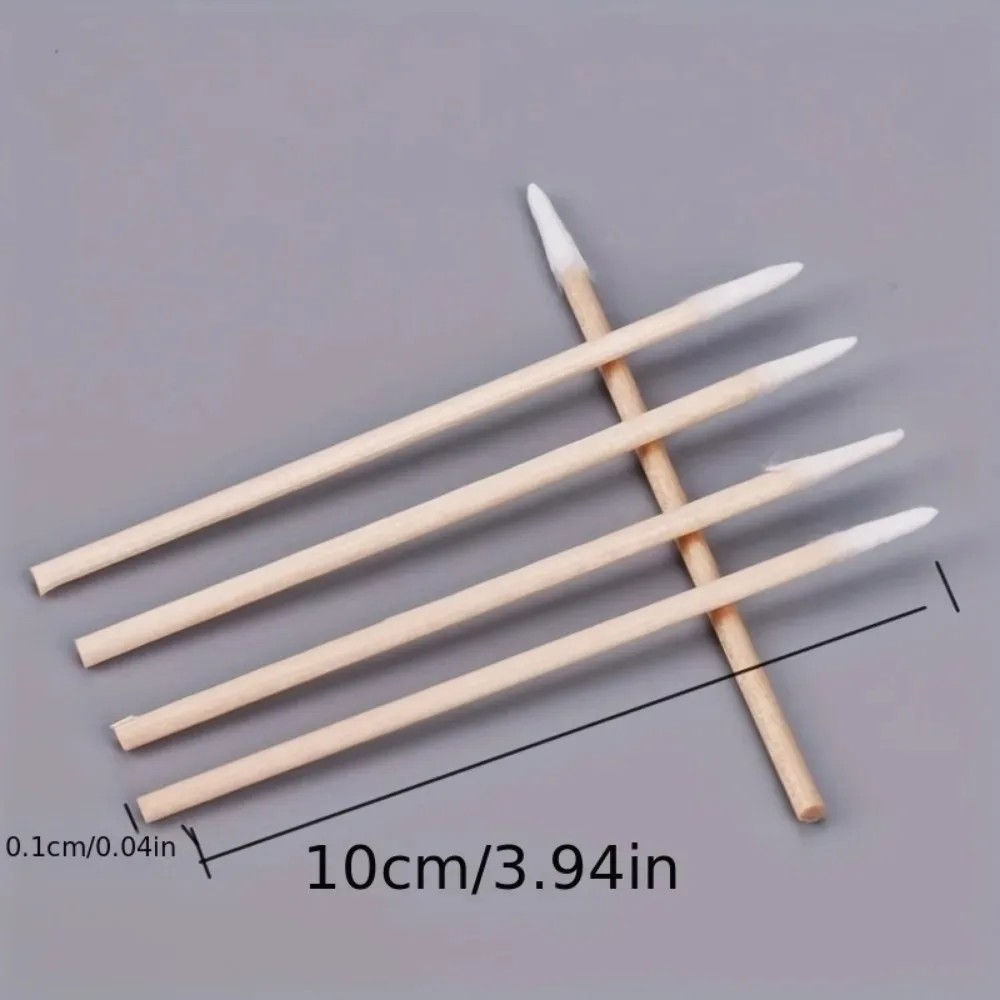 50/100/200/300/500/1000 pièces maquillage jetable en bois Micro bourgeon écouvillons non pelucheux Extension de cils colle outils d'élimination Mini brosse