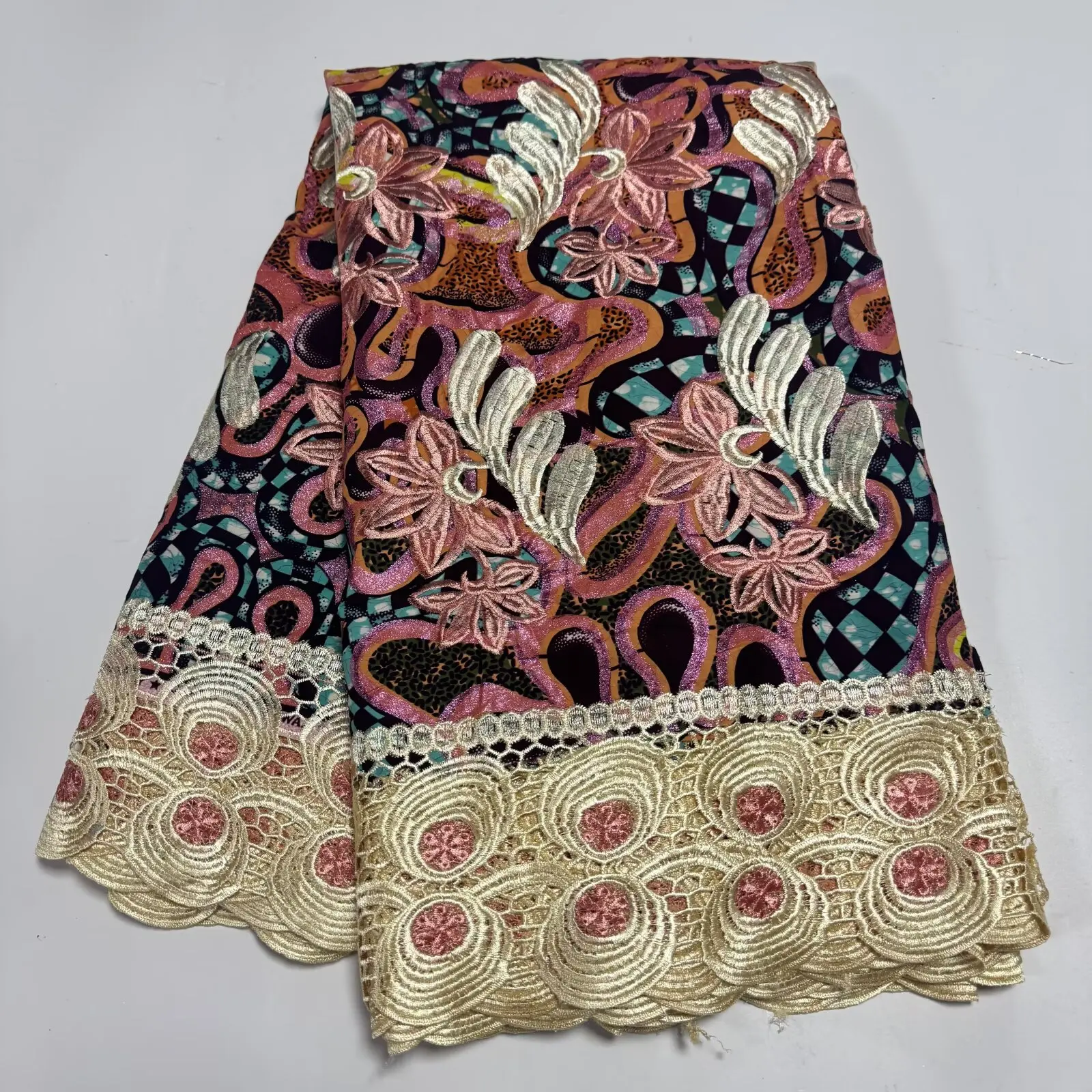 

African Nigerian France Latest Hot Sale Wax Lace Fabric 2025 High End for Bride Wedding Party Sew Dress