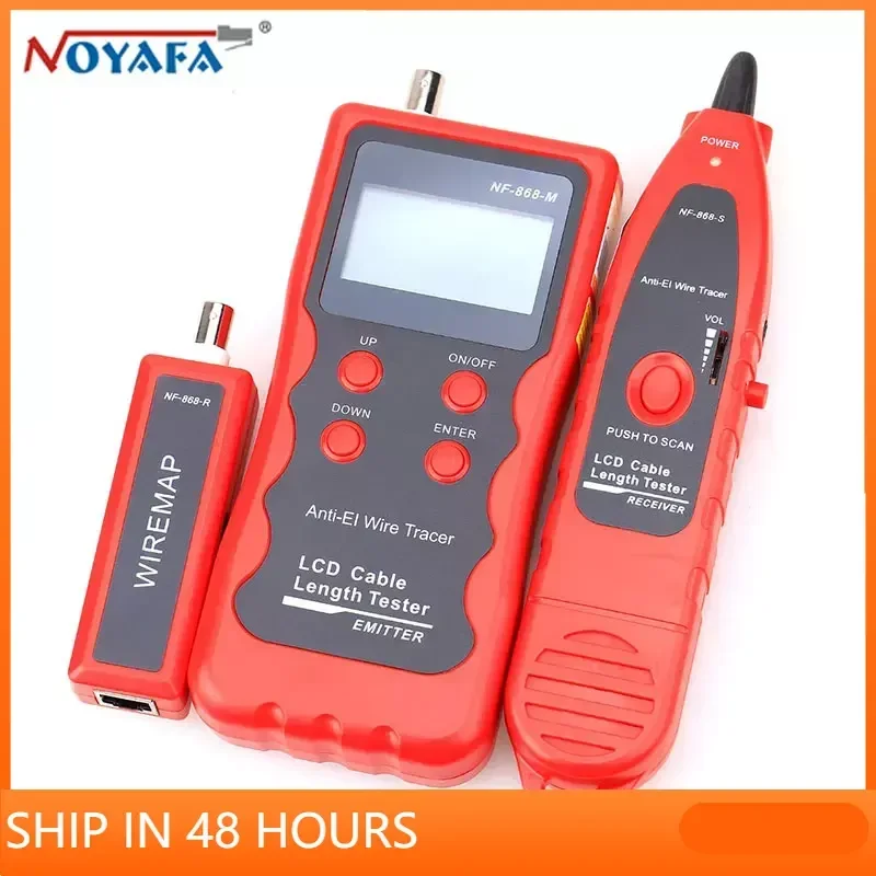 

NOYAFA NF-868 Anti-jamming LCD Digital Cable Tester Tracker for RJ45 RJ11 BNC USB Metal Cable Test Crosstalk/Short-circuit/Lenth