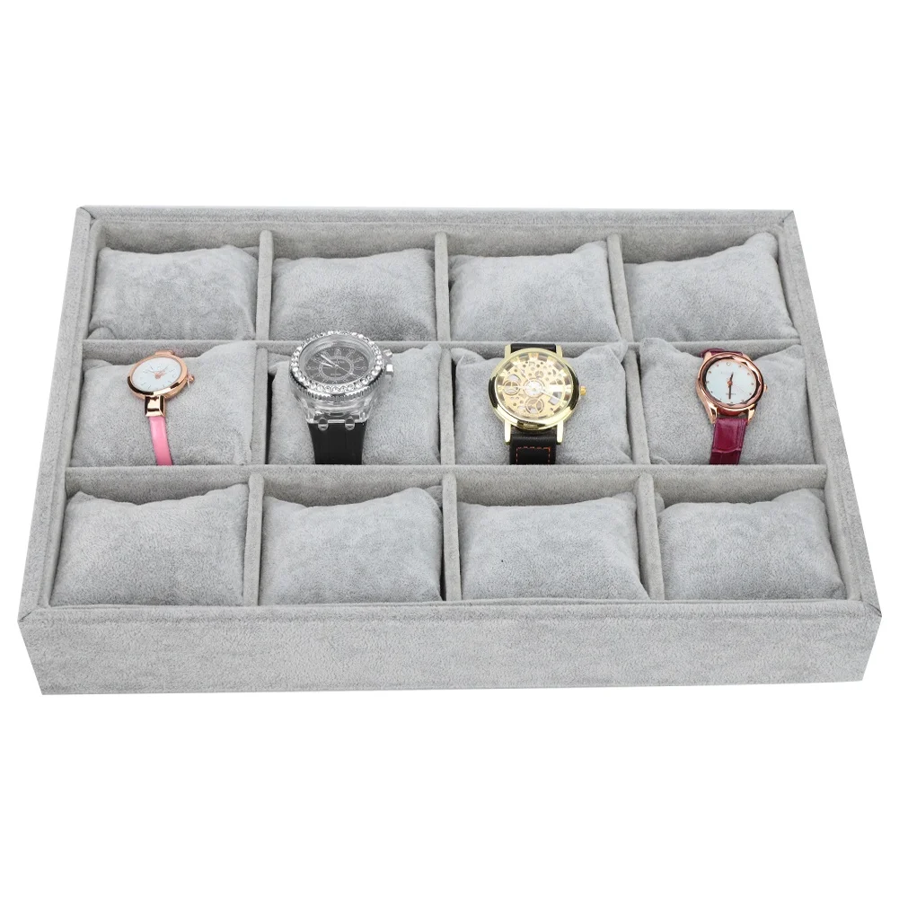 12 Grids Watch Storage Box Bracelet Case Organizer Jewelry Display Container with Pillow