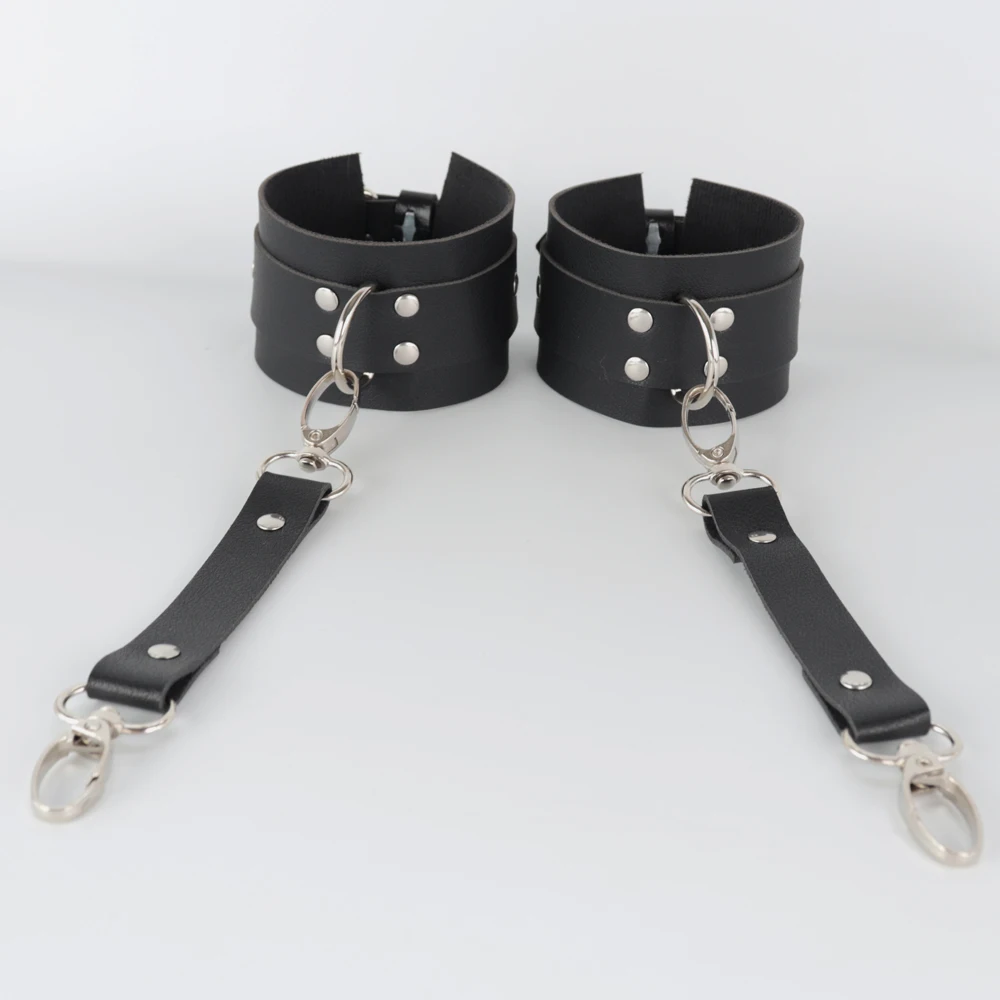 UYEE 2PCS Harness Bondage Bracelets For Women PU Leather Handcuffs Fetish Lingerie Adult Games Couples Festival Accessories Rave