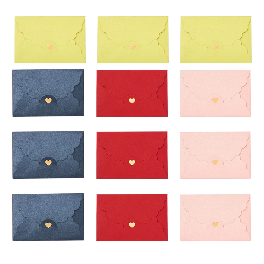 

12 Pcs Paper Bright Colored Blank Envelopes Solid Color Mini Gift Envelopes Premium Paper Packaging Solution