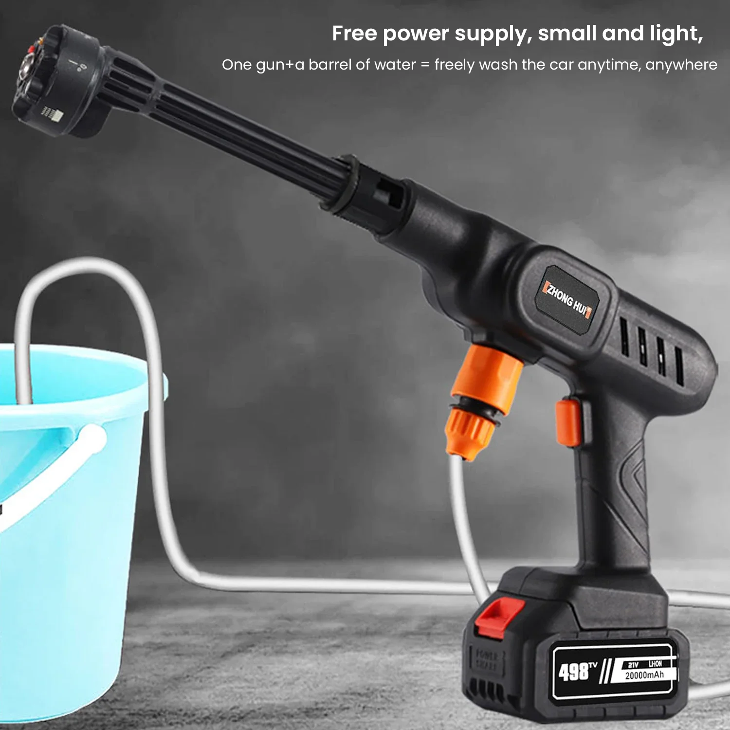 6 in 1 60Bar High Pressure Washer Car Wash Gun Cordless Electric Clean Machine For Car Garden Water Spray Gun for Makita Battery