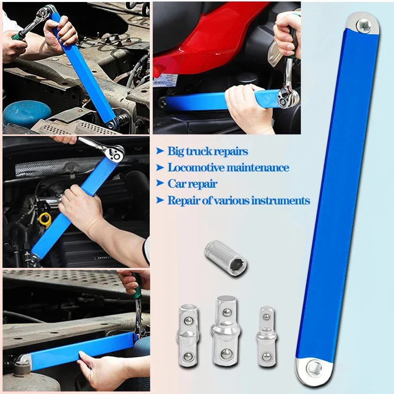 

Compact Offset Ratchet Wrench 4 Adapter Dual Purpose Impact Socket Extension Tool for Automotive Car Repair Hand Tool