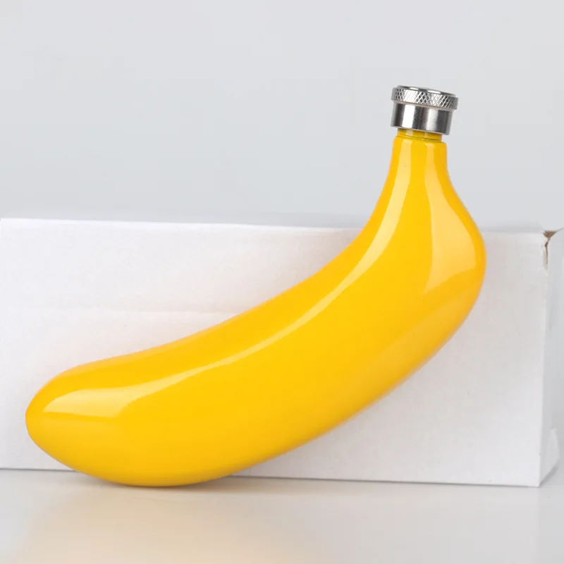 

Stainless Steel Banana Wine Pot Fashion Wine Whisky Pot Bottle Hip Flasks Creative Drinker Alcohol Pot Portable Drinkware Bottle
