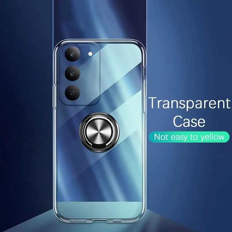 

Skinlee For Redmi 15 4G 5G 15C Case With Ring Original Transparent Silicone Cover For Redmi 15 4G 5G 15C Back Casing