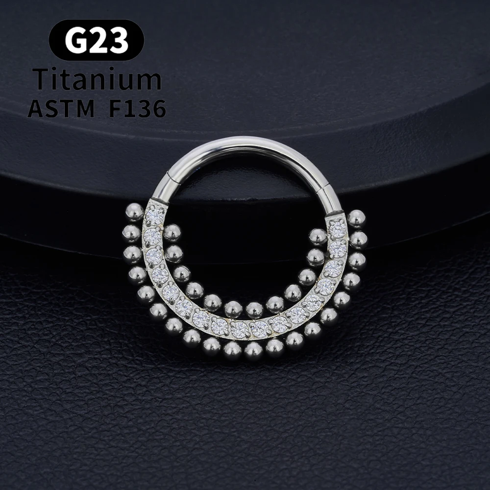 G23 Titan Runde Hoop D Form Nasenring Daith Herz Ohrring 16G CZ Scharniersegment Ohr Tragus Knorpel Helix Piercing Schmuck – Detail 3