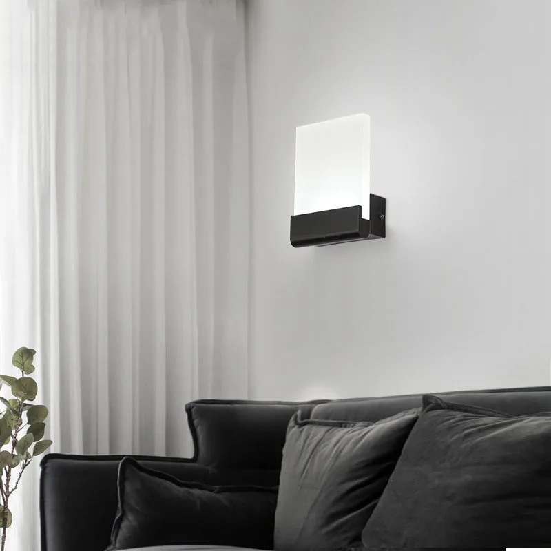 

GEFENSI Simple Style Indoor LED Wall Light Acrylic Lampshade Bedroom Living Room Corridor Decoration Bedside Sconce Wall Lamp 11