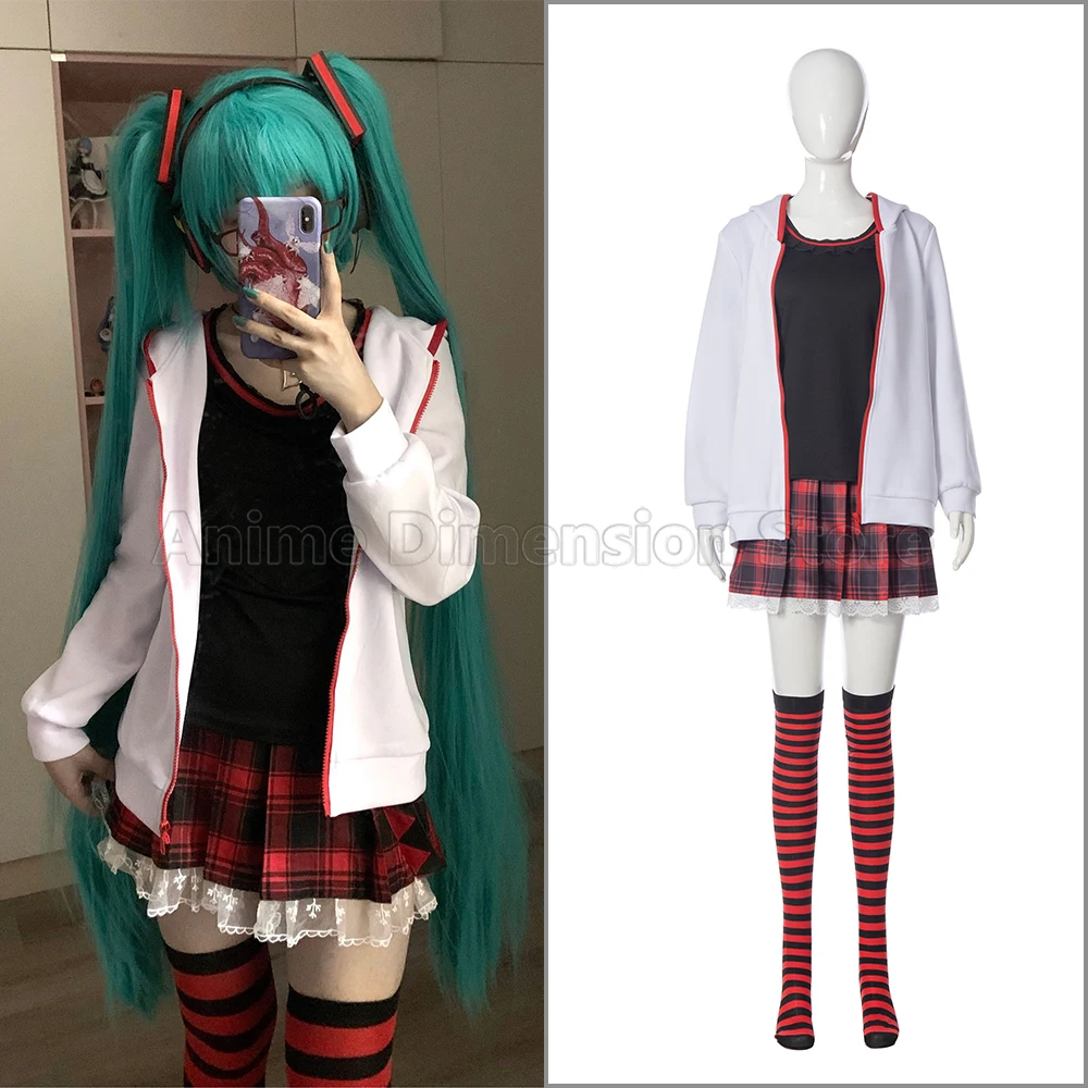 

Miku Meganekko Cosplay Costumes Dress Anime Role Play Suit Halloween Carnival Party Outfit For Women Girls