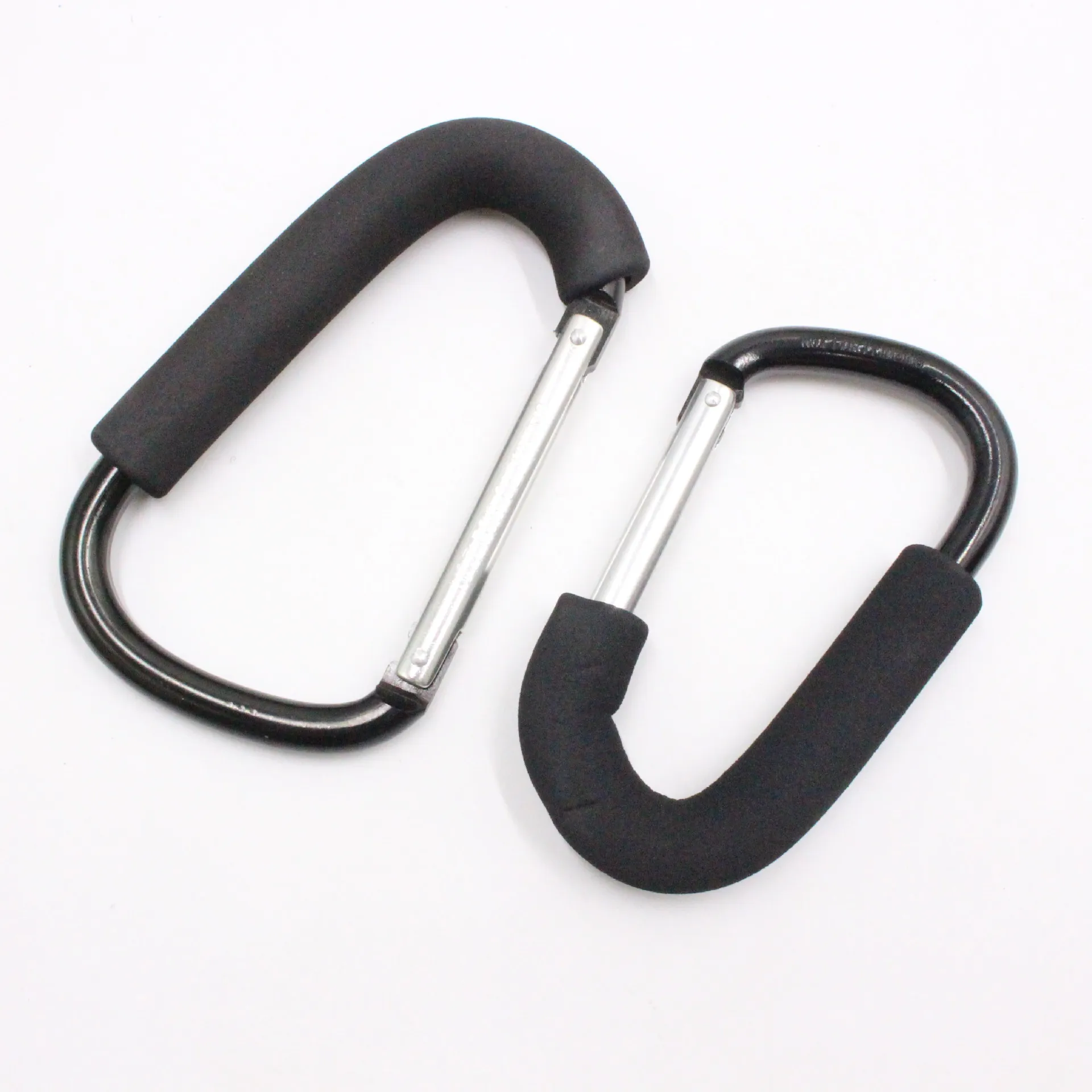 Baby Stroller Hook Supermarket Shopping Hook Large Carabiner Aluminum Alloy Large Hook Black Size