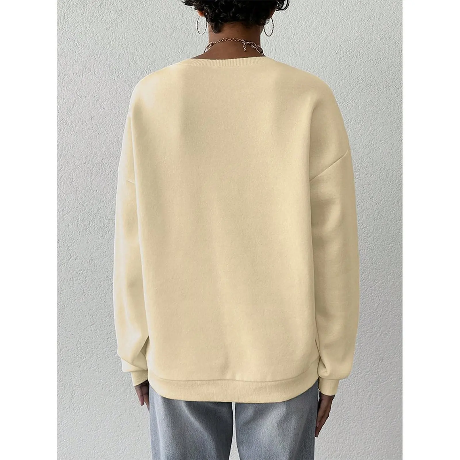 Frauen Sweatshirts Oansatz Lose Beiläufige Sport Pullover Komfortable Samt Langarm Pullover Winter Frau Kleidung 2025