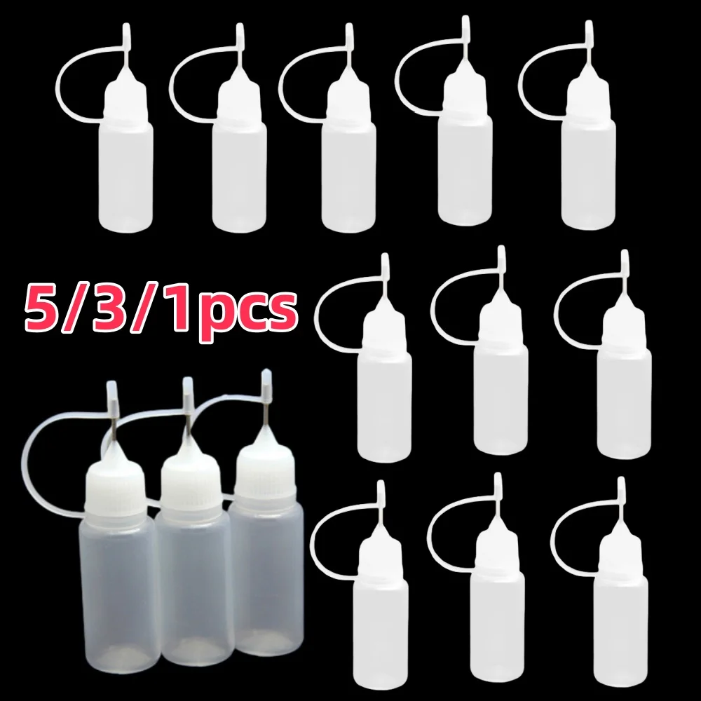 1~5PCS Vial Small Container Drop Bottles PE Glue Applicator Needle Squeeze Bottle Paper Quilling Scrapbooking Crafts