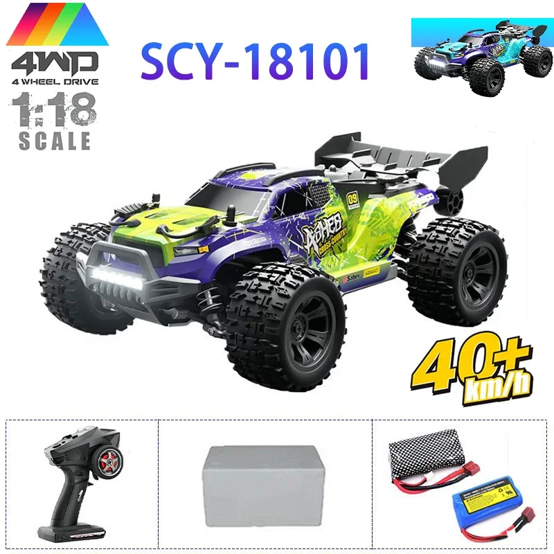 

SCY 18101 1:18 40KM/H 4WD RC Car with LED Remote Control Cars High Speed Drift Monster Truck for Kids Vs Wltoys 144001 Toys