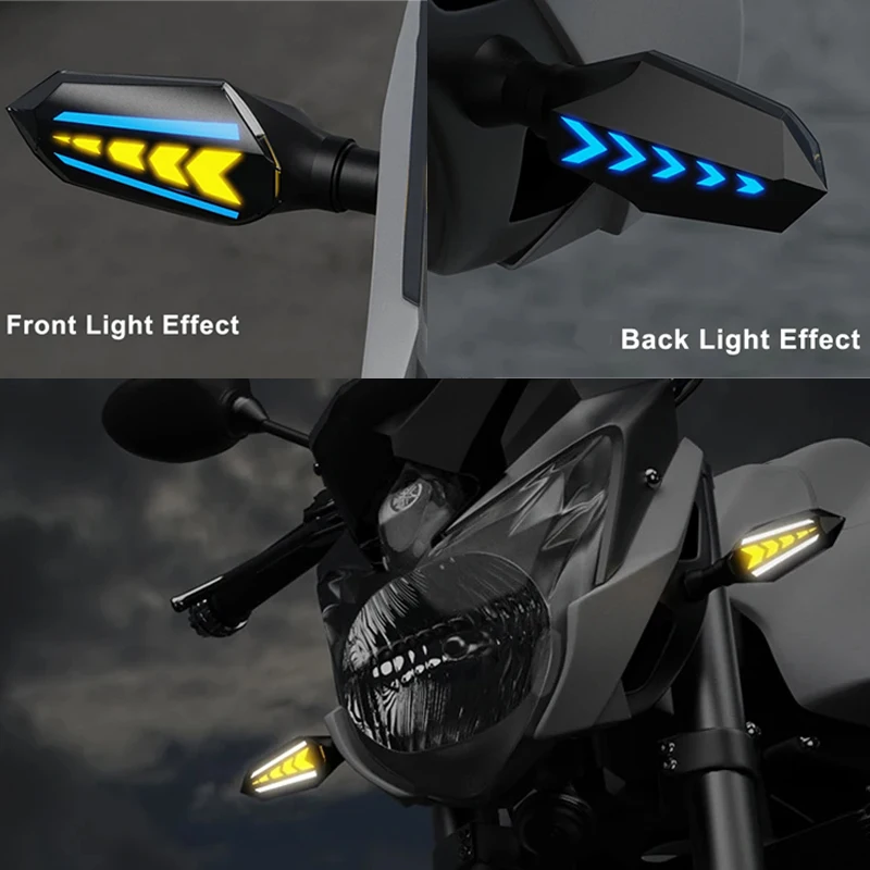 오토바이 회전 신호 LED 표시기 깜박이 빛 흰색 앰버 DRL 화살표 LED 순차 흐르는 12V 10mm For Honda For Yamaha